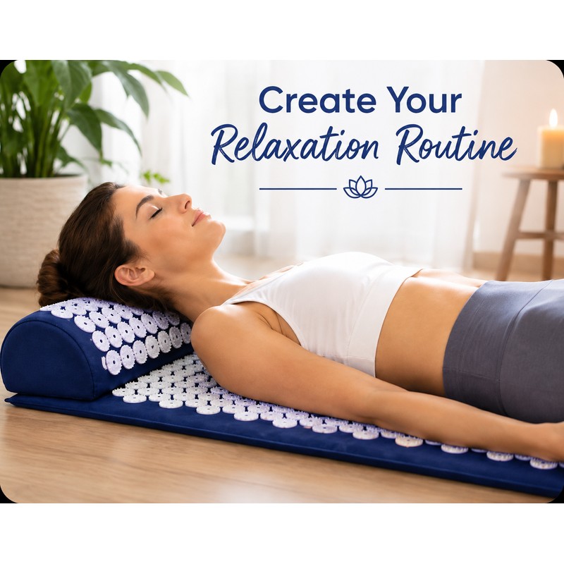 Acupressure Massage Mat and Pillow Set for Relaxation, Yoga Recovery