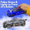 eBigValue Friction-Powered Police Toy Car Push and Go Pull-Back Car