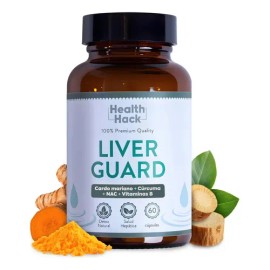 Liver Guard Cardo Mariano Silimarina Diente León Fórmula Herbal Vitaminas Cúrcuma Jengibre Rutina Fácil Bienestar Diario Adultos Cápsulas Health Hack