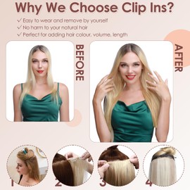 Benehair Human Hair Clip in Extensions #2 Dark Brown Real Remy Hair Extensions Clip in Long Double Weft Straight Hairpieces for Full Head Seamless 8 Pcs Set with 18 Clips 10 Inch (50 g)