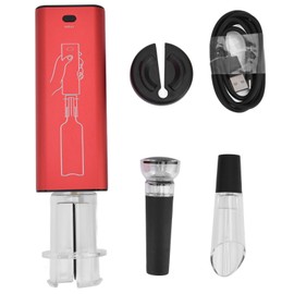 Electric Wine Opener Aluminum Alloy USB Charging Automatic Corkscrew Set with Foil Cutter for Party RestaurantRed