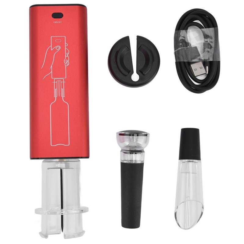 Electric Wine Opener Aluminum Alloy USB Charging Automatic Corkscrew Set
