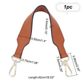 WADORN Leather Wallet Handle, 42 cm Short PU Leather Handbag Strap, Replacement Clutch Bag Handle with Golden Hardware, DIY Bag Making Accessories for Making Tote Bags, Brown