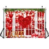 LYCGS 8x6ft Valentine's Day Backdrop Red Love Heart Valentine's Day