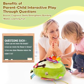 Montessori Toy for 3+ Years, Stuffed Animal Fidget for Fine Motor Skills, Busy Board Toddler Toys for Boys and Girls, Travel Activities Essential for Airplane Car, , Gift for Kids Birthday, Christmas