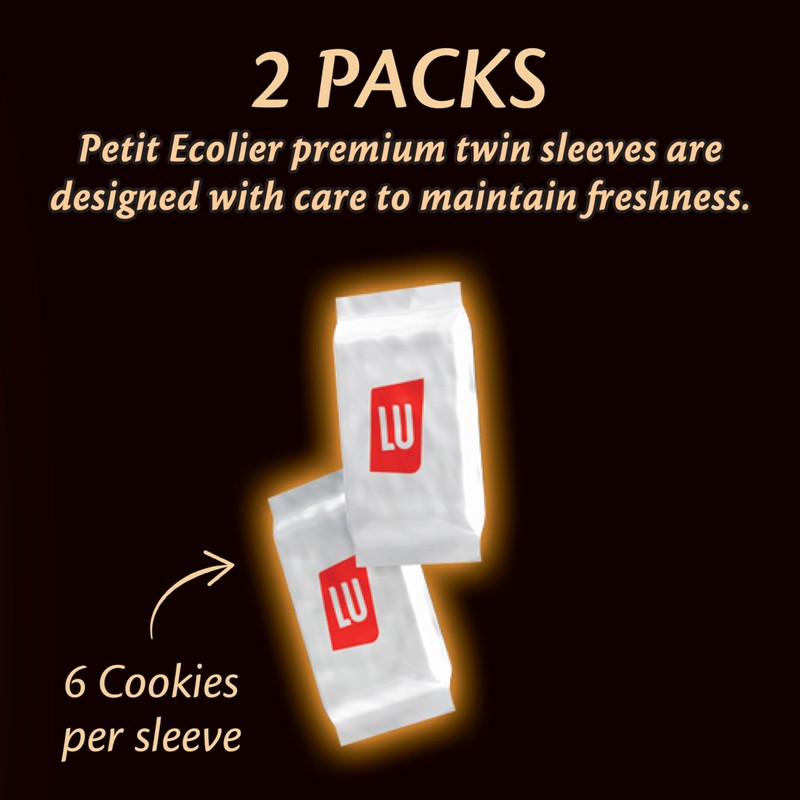 Lu Petit Ecolier European Milk Chocolate Biscuit Cookies, 12-5.3 oz