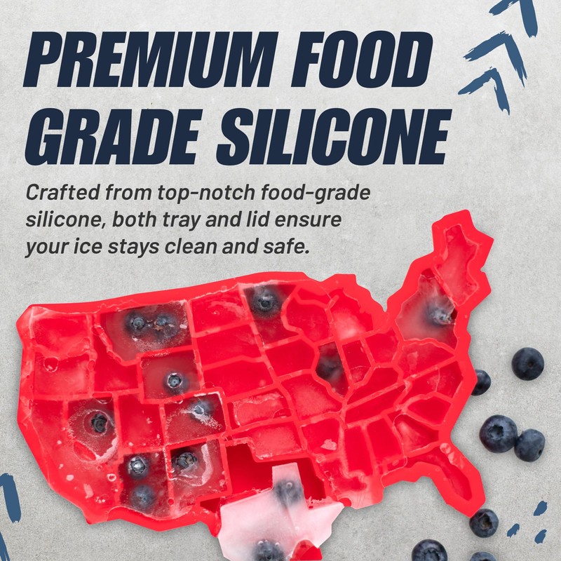 Amer-Ice Ice Cube Tray, USA Ice Cube Tray with State