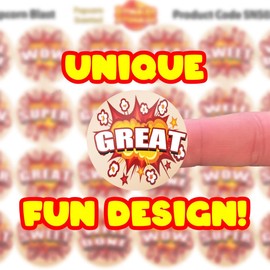 120 Popcorn Praise Words 30mm Scented Reward Stickers for Teachers, Parents and Party Bags