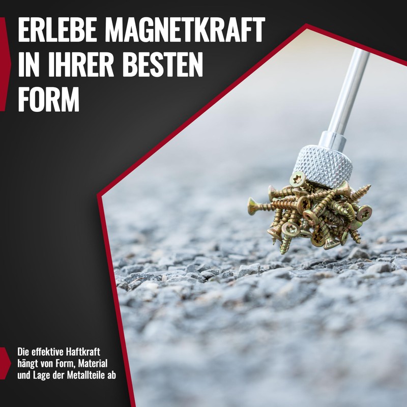 Poppstar Extendable Rod Magnet 80cm Long Holds up to 7.2kg