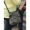 LONI Trendy Animal Print Faux Fur Shoulder/Cross-Body Bag Snow Leopard