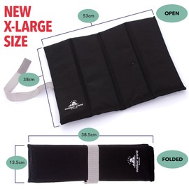 2 x Outdoor World X-Large Folding Sit Mat - Portable Seat Pad - Lightweight Sitting Cushion for Hiking Camping Park Picnic Fishing Beach - Insulated, Waterproof, Moisture-proof (2 x Black X-Large)
