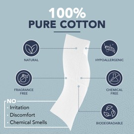 Dermacotton X-Large 100% Pure Cotton Face Towels – 50 Count Extra Large Disposable Wash Cloths for Face Washing, Makeup Removal & Acne Care | Ultra Soft, Hypoallergenic & Fragrance-Free