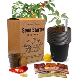 Hot Pepper Growing Kit – Grow Your Own Super Spicy Peppers – Non-GMO Heirloom Seeds, Complete Indoor Pepper Growing Kit and Outdoor, Perfect for Home Gardens & Hot Sauce Lovers