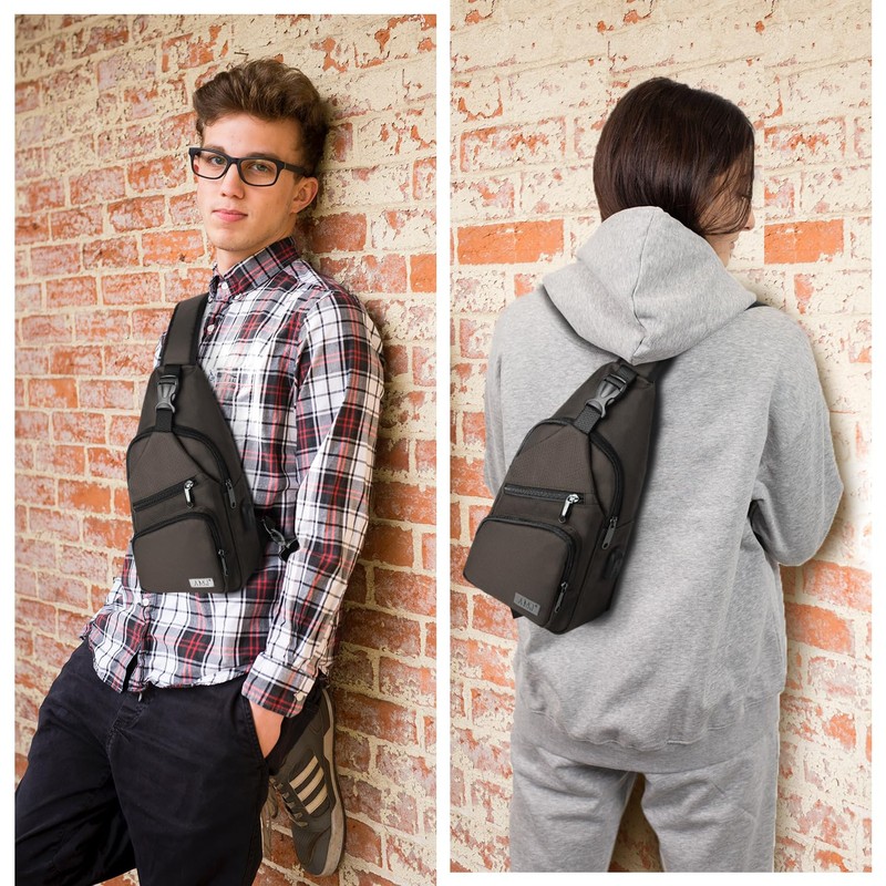 AMJ Sling Bag for Hiking and Outdoor, Crossbody Shoulder Backpack,