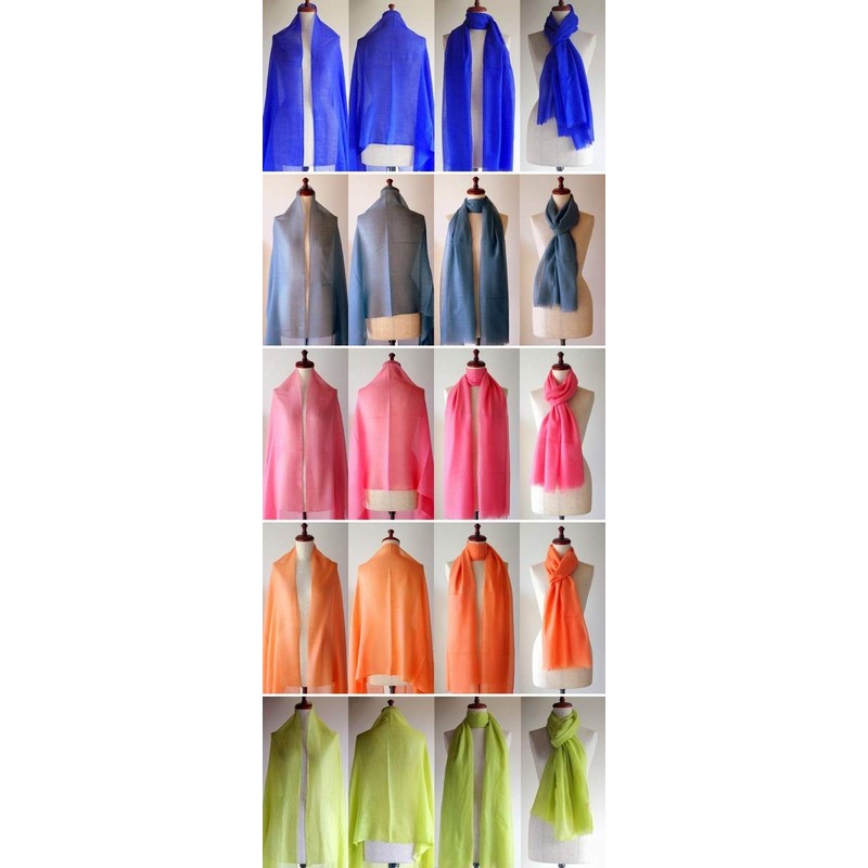 Stole, Silk, Wool, Large, Cashmere Touch, Women's, Shawl, Gauze, Thin,