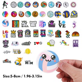 HJZHII Pack of 50 Volleyball Accessories Stickers, Cute Volleyball Gifts, Volleyball Sports Waterproof Laptop Vinyl Stickers for Teenagers Girls Adults Teenagers Skateboard Luggage Motorcycle