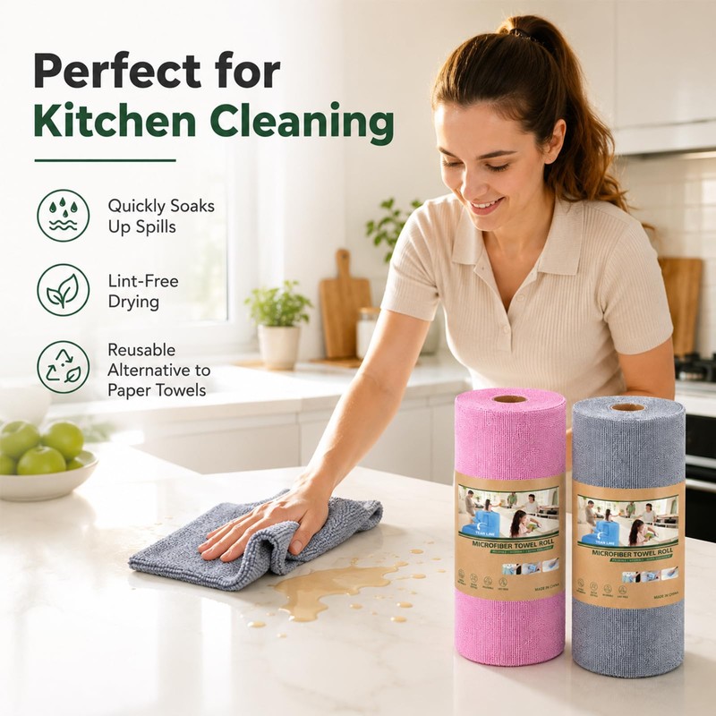 Reusable Kitchen Roll Microfibre Cleaning Cloths Microfibre Cleaning Cloth