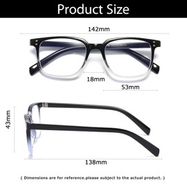 B&Q 4 Pairs Unisex Blue Light Blocking Reading Glasses Computer Readers for Men Women (2188 BK/CL x4, 1.50, multiplier_x)