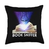 DESIGNS Sniffer Funny Book Lovers Librarians Readers Throw Pillow, 18x18,
