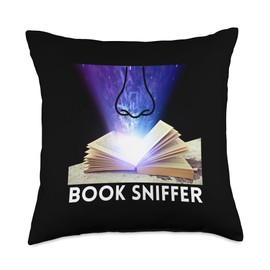 DESIGNS Sniffer Funny Book Lovers Librarians Readers Throw Pillow, 18x18, Multicolor