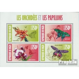 niger 2278-2281 Sheetlet (complete. issue.) unmounted mint/never hinged ** MNH 2013 Orchids and Butterflies (Stamps for collectors) Butterflies