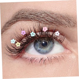 Mikinona 4 Paare Pailletten falsche Wimpern Schmetterlingswimpern 3D-Wimper flauschige Wimpern dauerhaft Glitzerwimpern Glitzer-Wimpern Herz Blumenaufkleber Nachahmung von