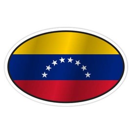 GT Graphics Venezuela Flag Oval - 12" Vinyl Sticker Waterproof Decal