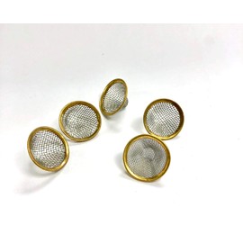 Thick Stainless Steel Gold Screens Pipe Filter with Reinforced Gold Rim 5 Pieces Reusable (Small)