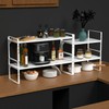 KIKIBRO Expandable Cabinet Shelf Organizer, Stackable Kitchen Pantry Counter Storage,