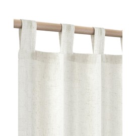 KOUFALL Sheer Curtains 63 Inch Length for Living Room 2 Panel Set,Linen Boho Farmhouse Semi Light Filtering Neutral Curtains for Bedroom Kitchen Dining Room Doorway Noren,52x63 Inches Long,Cream