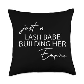 Just A Lash Babe Building Her Empire Lash Babe Just Babe Building Her Empire Artist Lash Tech Throw Pillow, 18x18, Multicolor