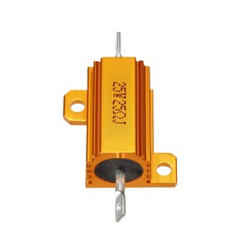 uxcell 25W 25 Ohm 5% Aluminum Housing Resistor Screw Tap Chassis Mounted Aluminum Case Wirewound Resistor Load Resistors Gold Tone 1 pcs