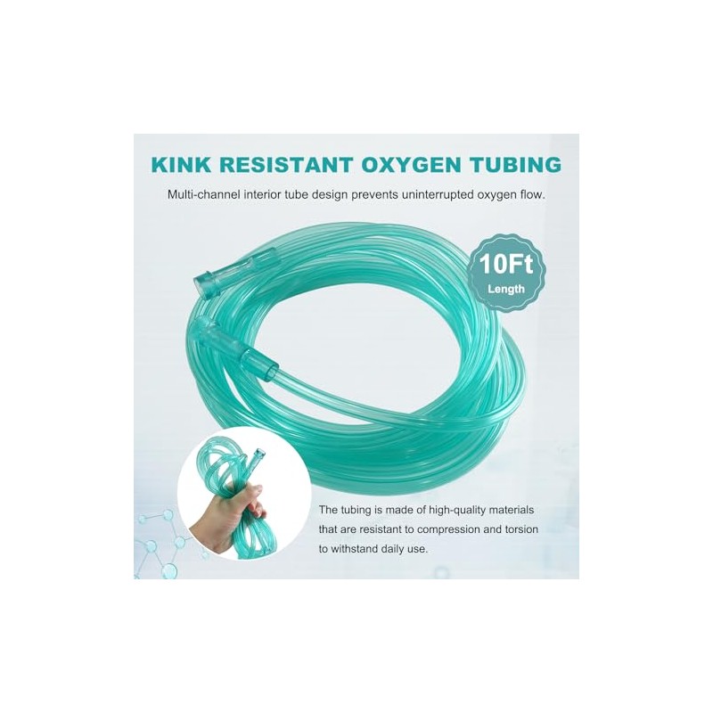Crush Resistant Oxygen Supply Tubing - 10ft Durable 3 Pack