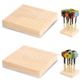 Dart Holder Wooden Darts Holder, Pack of 2 Different Placement of Holes Dart Storage, Dart Stand for Any Type of Dartboard, Suitable for Steel Darts and Soft Darts