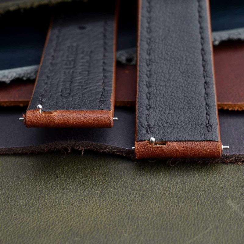 BISONSTRAP Leather Watch Straps, Quick Release Replacement Band for Men