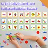 155 PCS Wooden Pattern Blocks Set, 24 Double-Sided Design Cards(48
