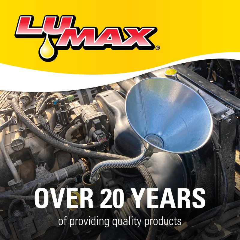 Lumax LX-1704 Heavy Duty Galvanized Steel Funnel with 12" Flexible