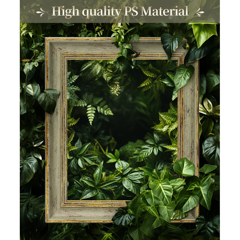 Afuly Photo Frame, Stylish, 6-piece Picture Frame, Antique Green, Gold,