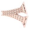 Watch Band Double Rows RhinestonesStudded Replacement Metal Strap for IOS