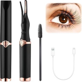 Heated Eyelash Curler for Women, Mini Electric Eyelash Curler for Instant Glam, 3 Temperature Adjustments Electric Eyelash Curlers, Heated Lash Curler, Natural Curling 24H Long Lasting USB ZFFAFUR