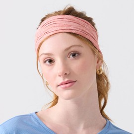 Aruna Handmade Red Boho Bandeau Headband for Women - Sweat Absorbing Twist Wicking Women’s Head Band | Wide Yoga Hiking Tie Dye Bandana for Gym | Sleeping Hair Accessories & Mud Run Gear