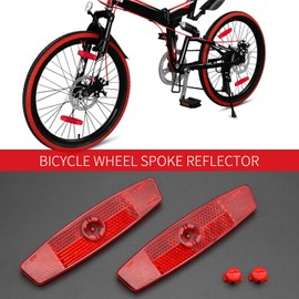 MFC PRO Bicycle Wheel Reflector Red Pack of 2 (Red, 2pcs)