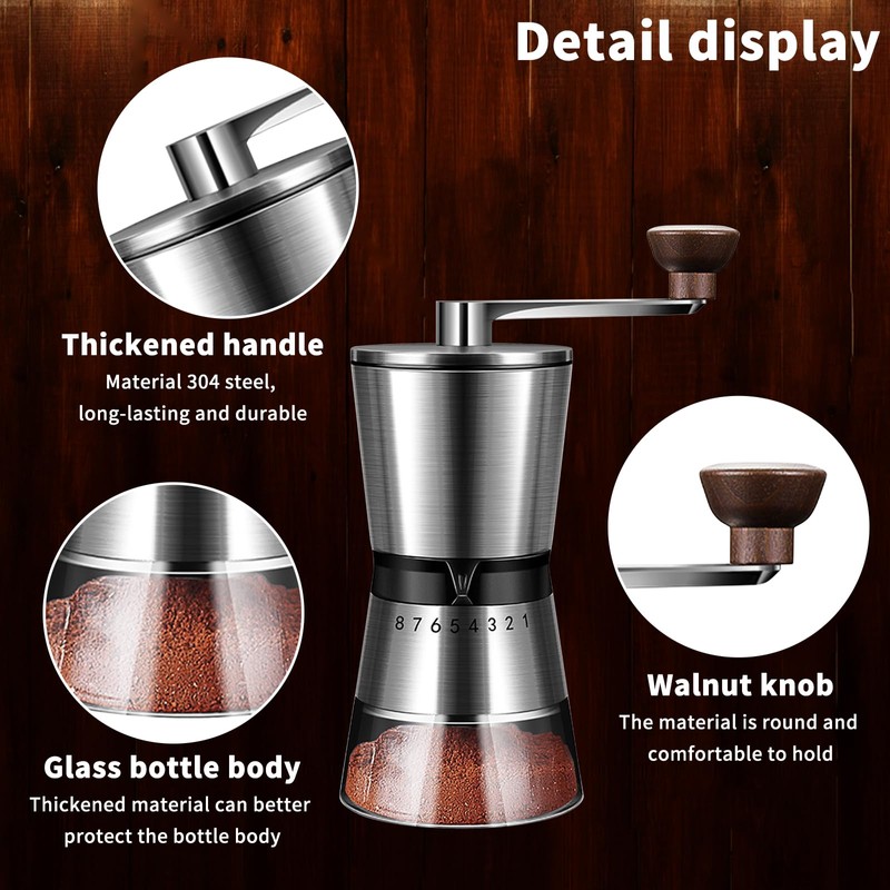 Manual Coffee Grinder Capacity 185g with 36MM Ceramic Grinding Conical