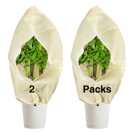 Bonviee 2 Packs Plant Covers Freeze Protection-78.74”×94.48” Large Tree Covers Frost Protection Blankets for Plants, Reusable Shrub Jakets Covers for Winter, with Drawstring & Zipper