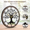 20" Farmhouse Bird Branch Wall Clock with Metal Tree Design