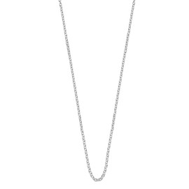 Vinani Fiorentina F300 Women's Necklace 925 Shiny Link Chain 925 Sterling Silver for Women 0.8 mm, Sterling Silver