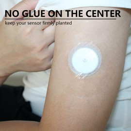 Sensor Covers for Libre 1/2, 55 Pack Waterproof Adhesive Patches,Transparent Tape Long Lasting-Without Hole-HECHUAN