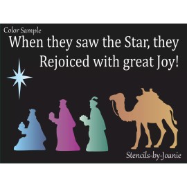 Stencils-by-Joanie Joanie Stencil Saw Star Rejoice Joy Wise Men Camel DIY Christmas Nativity Signs