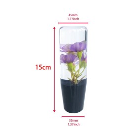Unbranded Universal 15cm JDM Clear Purple Real Flower Manual Gear Stick Shift Knob