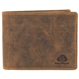 Greenburry Vintage Card Leather Wallet 1705CC-25 without Coin Compartment, brown